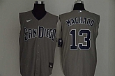 Padres 13 Manny Machado Gray Nike Cool Base Sleeveless Jersey,baseball caps,new era cap wholesale,wholesale hats